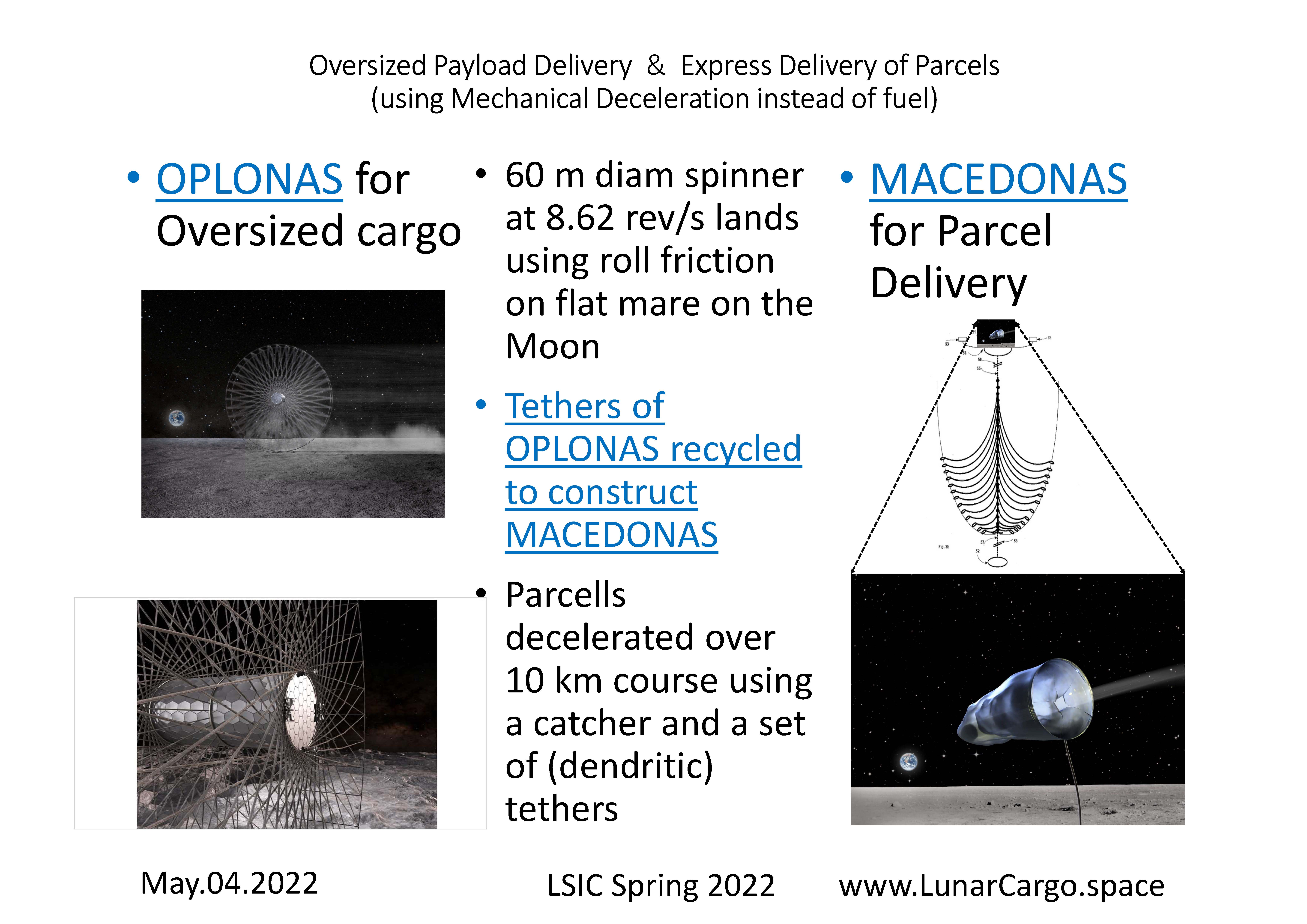 Two Low Cost Lunar Cargoes OPLONAS, MACEDONAS